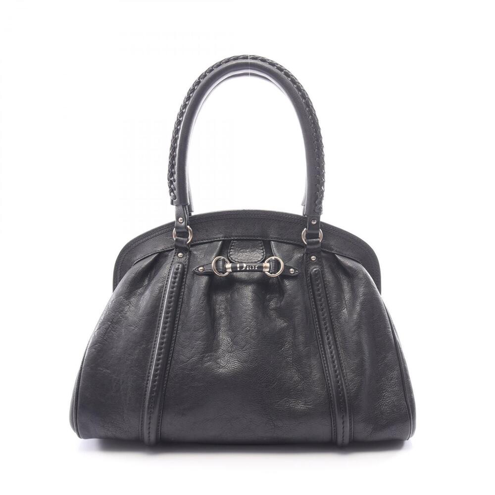 Christian Dior Cannage Lambskin Drawstring 2Way Crossbody Bag Black